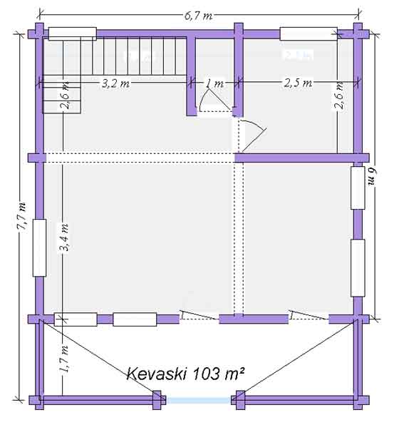 Chalet bois KEVASKI 103 m²