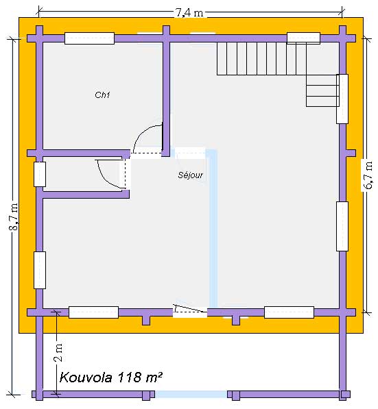 Chalet bois KOUVOLA 118 m